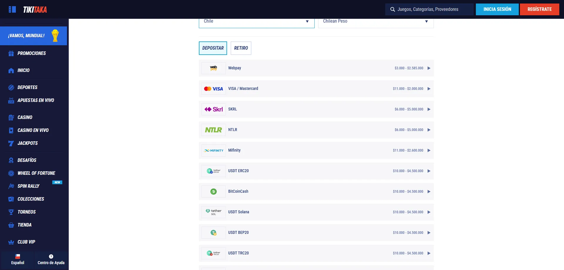 TikiTaka Casino account